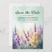 Lente Lavendel Bloemachtige Trouwfoto Opslaan Datu Save The Date (Voorkant)