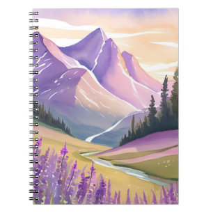 Lente Lavendel   Glacier National Park Aquarel Notitieboek