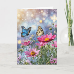 Lente Lenterequinox Fantasie Vlinders Bloemen Kaart