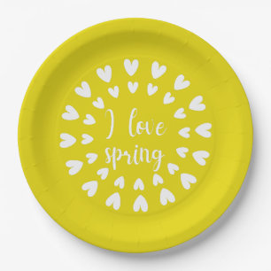 Lente liefde, kleine harten papieren bordje