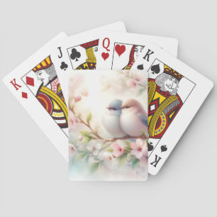 Lente Liefdes Vogels Kersenbloesem Bloemstuk Pokerkaarten
