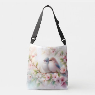 Lente Liefdesvogels Kersenbloesem Bloemstuk Crossbody Tas