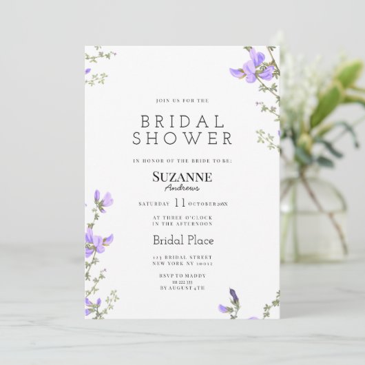 Lente lila groene wildflower tuin Vrijgezellenfees Kaart (Staand voorkant)