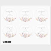 Lente Lila Wildbloemen Bruiloft Ronde Sticker (Vel)
