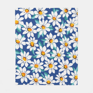 Lente madeliefjes: trendy bloemmotief. fleece deken