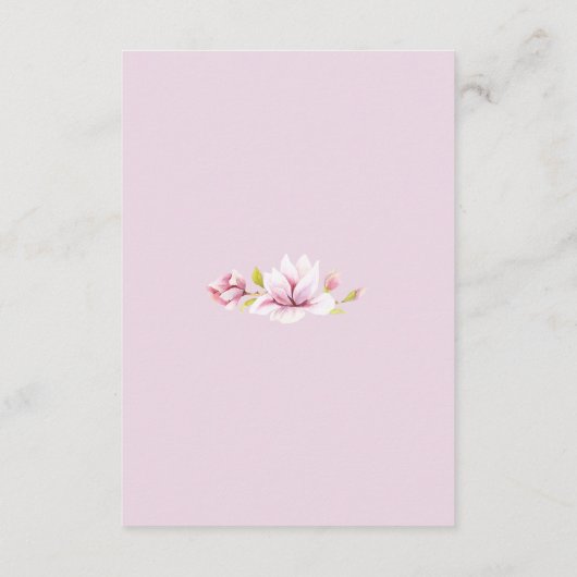 Lente Magnolias Bloemen Bruiloft Informatie Kaarte Informatiekaartje (Achterkant)