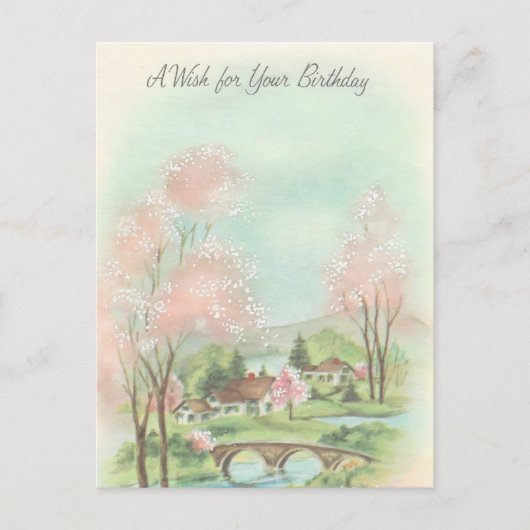 Lente Meadow Birthday Wish Briefkaart (Voorkant)