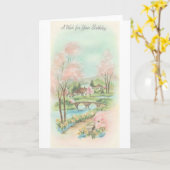 Lente Meadow Birthday Wish Kaart (Gele Bloem)