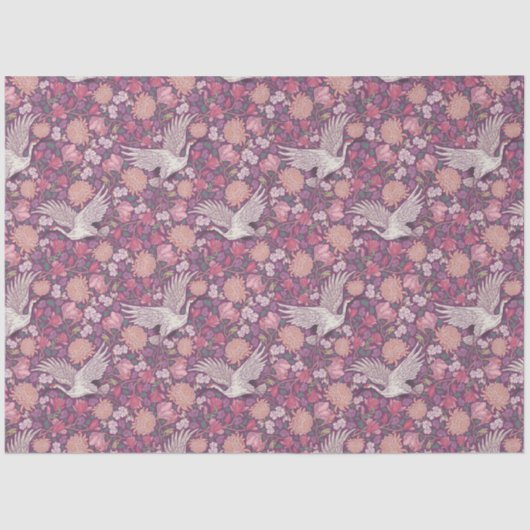 Lente Moederdag Aziatische Kraanvogel Chinees Tissuepapier (Voorkant)