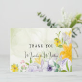 Lente mooie Floral bruiloft bedankt kaarten (Staand voorkant)