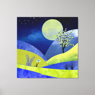 Lente Moonrise Canvas Afdruk