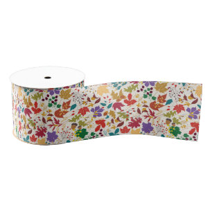 Lente Mosterd Geel Paarse Meadow Bloem Bruiloft Grosgrain Lint