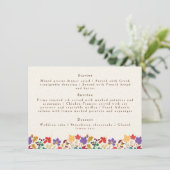 Lente Mosterd Geel Paarse Meadow Bloem Bruiloft Menu (Staand voorkant)