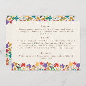 Lente Mosterd Geel Paarse Meadow Bloem Bruiloft Menu (Voorkant / Achterkant)