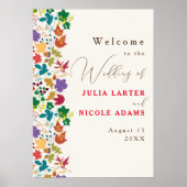 Lente Mosterd Geel Paarse Meadow Bloem Bruiloft Poster (Voorkant)