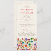 Lente Mosterd Geel Paarse Meadow Bloem Bruiloft Programma (Voorkant / Achterkant)