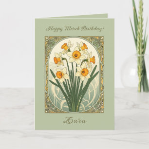 Lente Motief Narcis Maart Geboortebloem Kaart