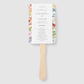 Lente Multi Color Florals Trouwprogramma Handwaaier (Voorkant)