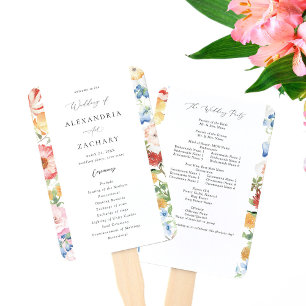 Lente Multi Color Florals Trouwprogramma Handwaaier