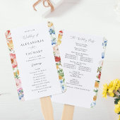 Lente Multi Color Florals Trouwprogramma Handwaaier