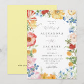 Lente Multi Kleur Bloemen Bruiloft Kaart (Voorkant / Achterkant)