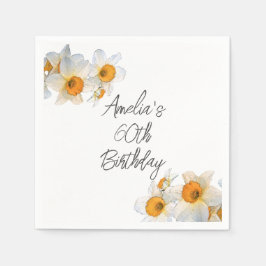 Lente narcis elke leeftijd verjaardag servet