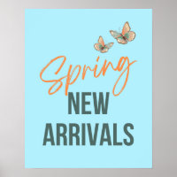 Lente nieuwe aankomsten bord, winkel uitverkoop bo