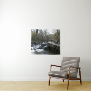 Lente op de kleine duivenrivier wandkleed