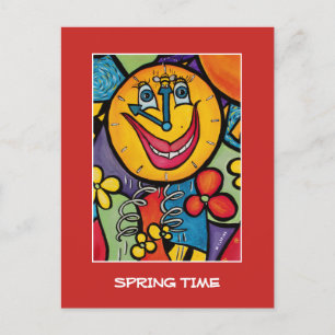 Lente op rood - Tijdstukken Briefkaart