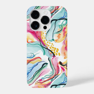 Lente organische textuur met stromende golvende vo iPhone 14 plus hoesje