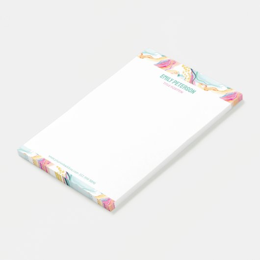 Lente organische textuur met stromende golvende vo post-it® notes (Schuin)