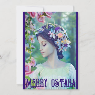 Lente Ostara Pasen Equinox Pagan Bos Godin Feestdagenkaart