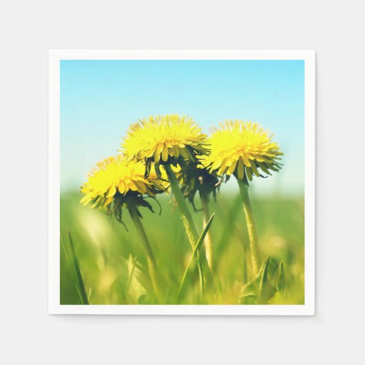 Lente paardebloemen servetten (Voorkant)