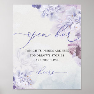  lente paars lila stoffige blauwe open balk poster