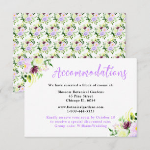 Lente Paarse Bloemen met Loof Informatiekaartje