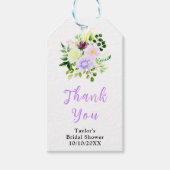 Lente Paarse Bloemen Vrijgezellenfeest Dank u Cadeaulabel (Voorkant)