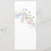 Lente Paarse en roze Wildflower bruiloft Menu (Achterkant)