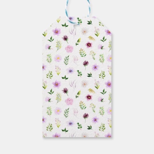 Lente Paarse Floral Weddenschap Dank je Cadeaulabel (Achterkant)