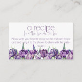 Lente paarse tulpen Recept voor de bruid Informatiekaartje (Voorkant)