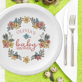 Lente Paaskrans Baby shower Papieren Bordje