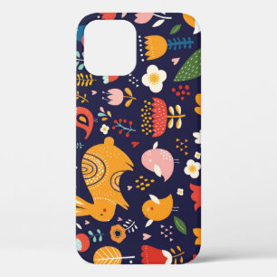 Lente Pasen: bloemen, konijntjes collectie iPhone 12 Hoesje