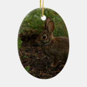 Lente/Pasen: Kop, konijn Keramisch Ornament