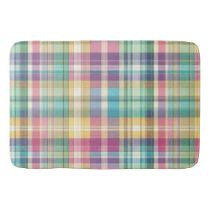 Lente/Pasen pastel plaid/tartan Badmat