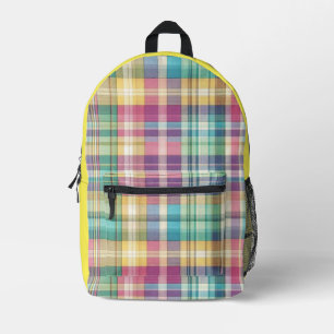 Lente/Pasen pastel plaid/tartan Bedrukte Rugzak