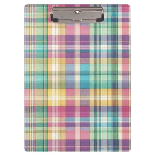 Lente/Pasen pastel plaid/tartan Klembord (Voorkant)