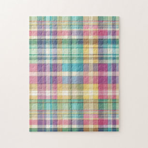 Lente/Pasen pastel plaid/tartan Legpuzzel