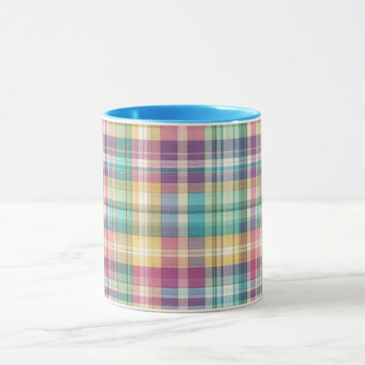 Lente/Pasen pastel plaid/tartan Mok (Midden)