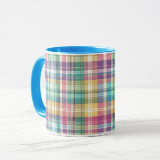 Lente/Pasen pastel plaid/tartan Mok (Voorkant links)