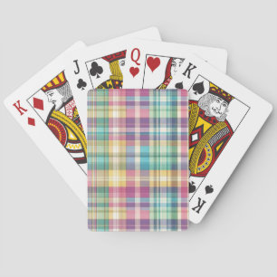 Lente/Pasen pastel plaid/tartan Pokerkaarten