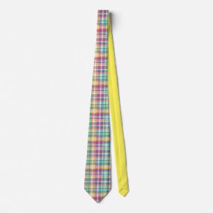 Lente/Pasen pastel plaid/tartan Stropdas